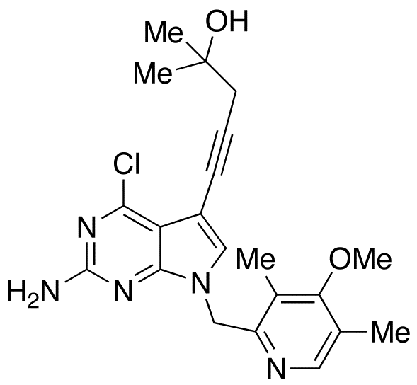 5-[2-Amino-4-chloro-7-[(4-methoxy-3,5-dimethyl-2-pyridinyl)methyl]-7H-pyrrolo[2,3-d]pyrimidin-5-yl]-2-methyl-4-pentyn-2-ol