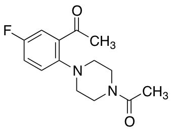 1-[4-(2-Acetyl-4-fluorophenyl)piperazin-1-yl]ethan-1-one