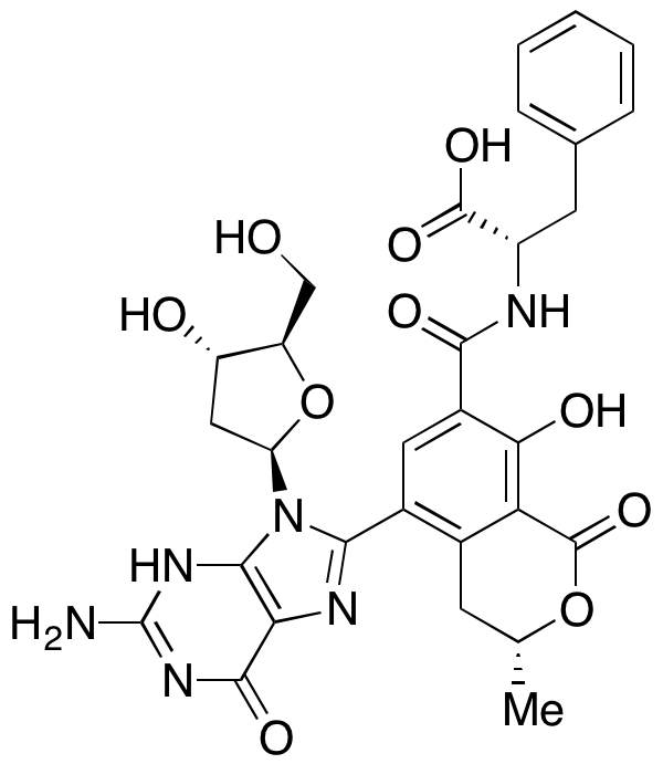 N-[[(3R)-5-[2-Amino-9-(2-deoxy-β-D-erythro-pentofuranosyl)-6,9-dihydro-6-oxo-1H-purin-8-yl]-3,4-dihydro-8-hydroxy-3-methyl-1-oxo-1H-2-benzopyran-7-yl]carbonyl]-L-phenylalanine