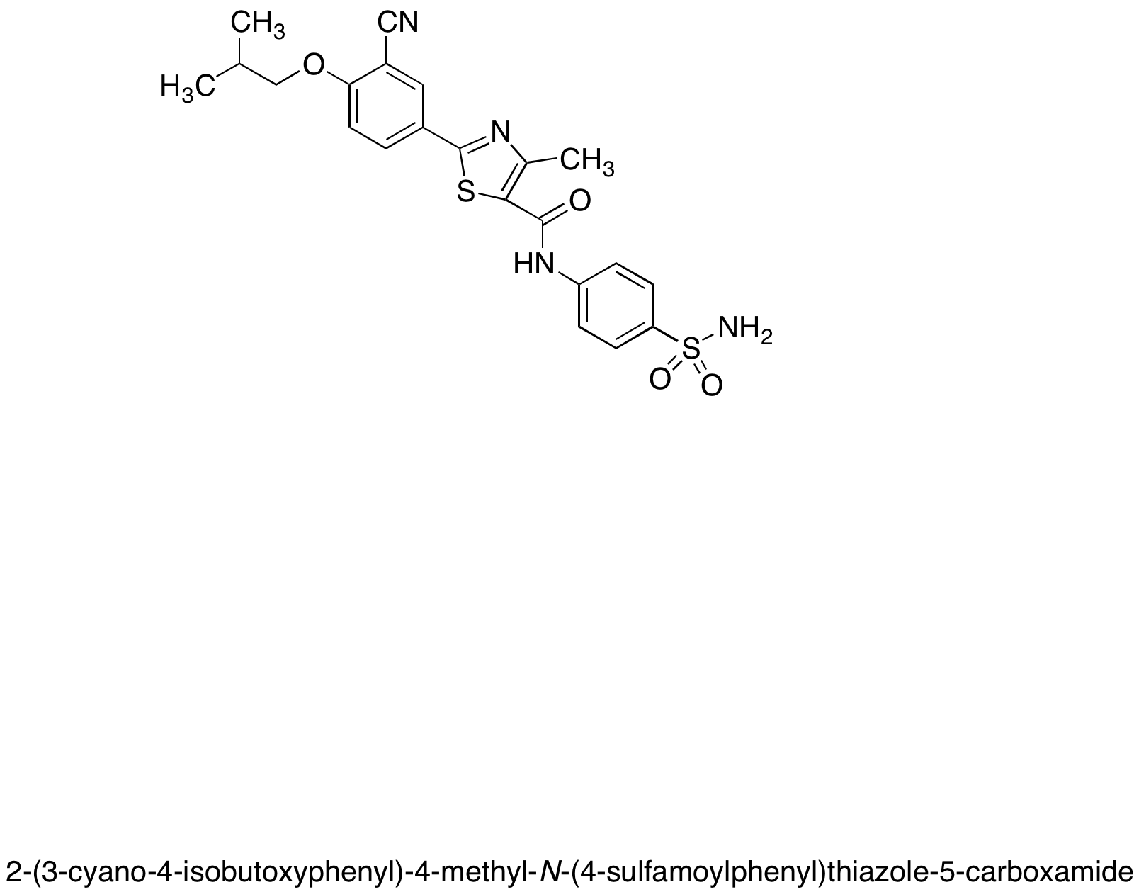 N-[4-(Aminosulfonyl)phenyl]-2-[3-cyano-4-(2-methylpropoxy)phenyl]-4-methyl-5-thiazolecarboxamide